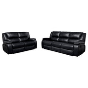 Camila 2-piece Upholstered Reclining Sofa Set Black - 610244-S2
