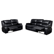 Camila 2-piece Upholstered Reclining Sofa Set Black - 610244-S2