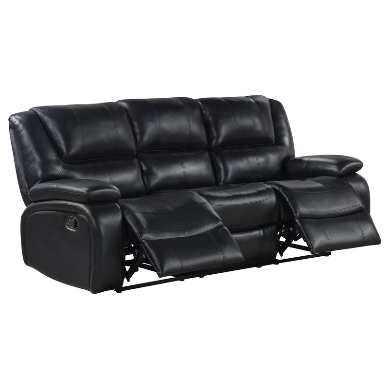Camila 2-piece Upholstered Reclining Sofa Set Black - 610244-S2