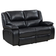 Camila 2-piece Upholstered Reclining Sofa Set Black - 610244-S2