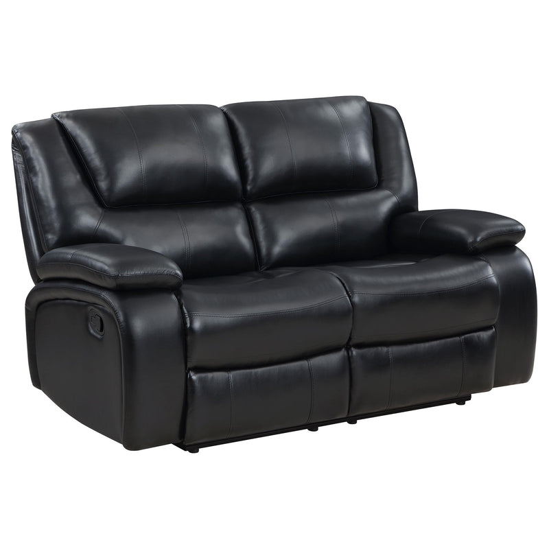 Camila 2-piece Upholstered Reclining Sofa Set Black - 610244-S2