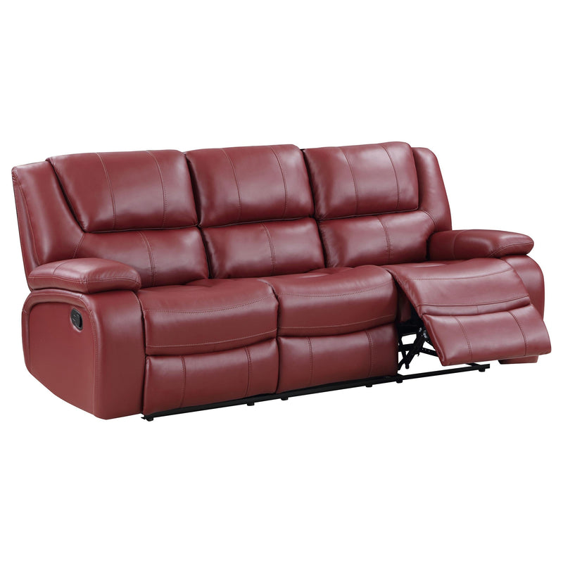 Camila 2-piece Upholstered Reclining Sofa Set Red - 610241-S2