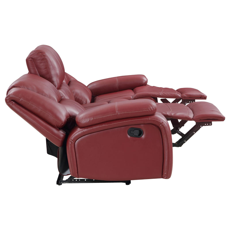 Camila 2-piece Upholstered Reclining Sofa Set Red - 610241-S2