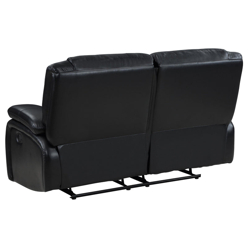 Camila 3-piece Upholstered Reclining Sofa Set Black - 610244-S3