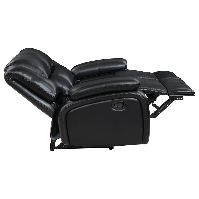 Camila 3-piece Upholstered Reclining Sofa Set Black - 610244-S3