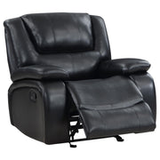Camila 3-piece Upholstered Reclining Sofa Set Black - 610244-S3