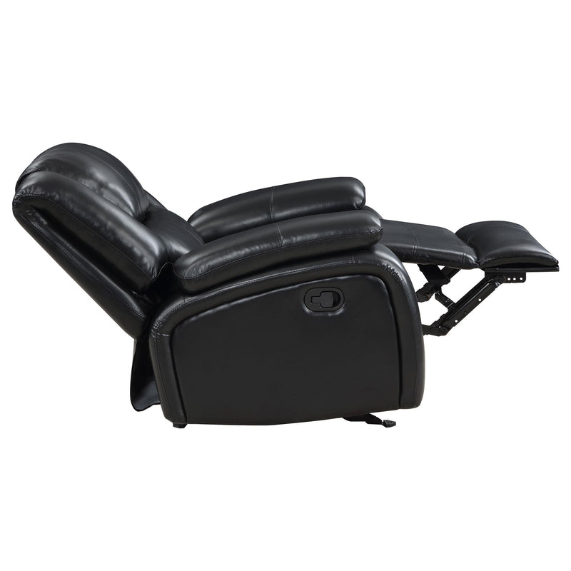 Camila 3-piece Upholstered Reclining Sofa Set Black - 610244-S3