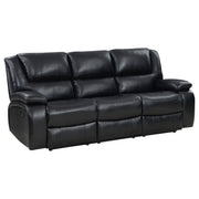 Camila 3-piece Upholstered Reclining Sofa Set Black - 610244-S3