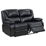 Camila 3-piece Upholstered Reclining Sofa Set Black - 610244-S3