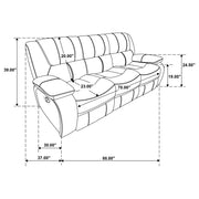 Camila 3-piece Upholstered Reclining Sofa Set Red - 610241-S3