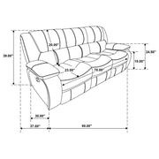 Camila 3-piece Upholstered Reclining Sofa Set White - 610247-S3