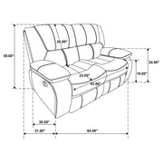 Camila 3-piece Upholstered Reclining Sofa Set White - 610247-S3