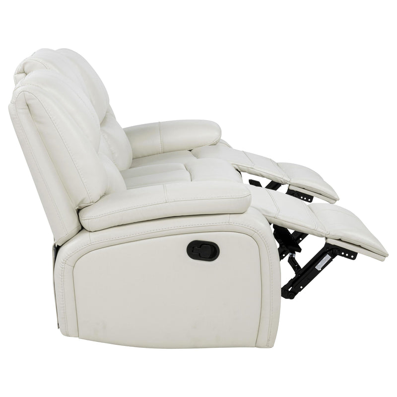 Camila 3-piece Upholstered Reclining Sofa Set White - 610247-S3