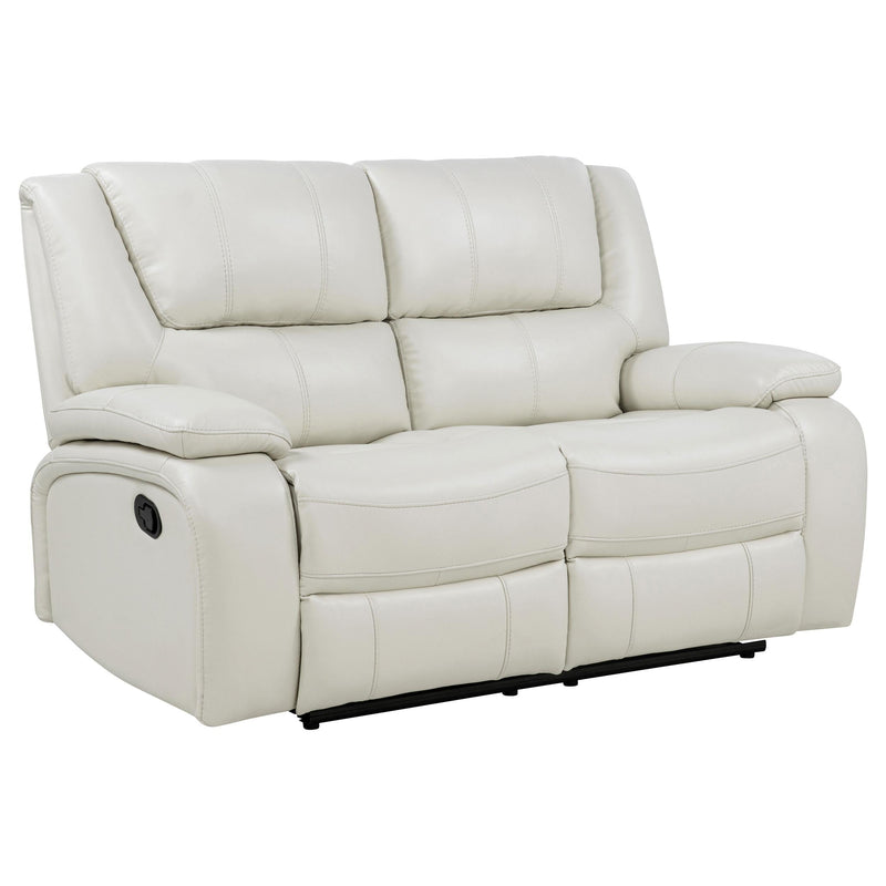 Camila 3-piece Upholstered Reclining Sofa Set White - 610247-S3