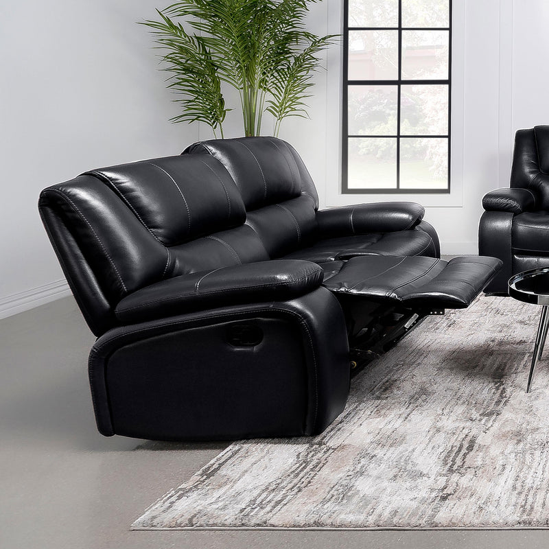 Camila Upholstered Motion Reclining Loveseat Black - 610245