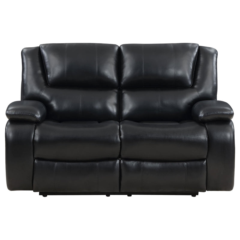Camila Upholstered Motion Reclining Loveseat Black - 610245