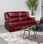 Camila Upholstered Motion Reclining Loveseat Red - 610242
