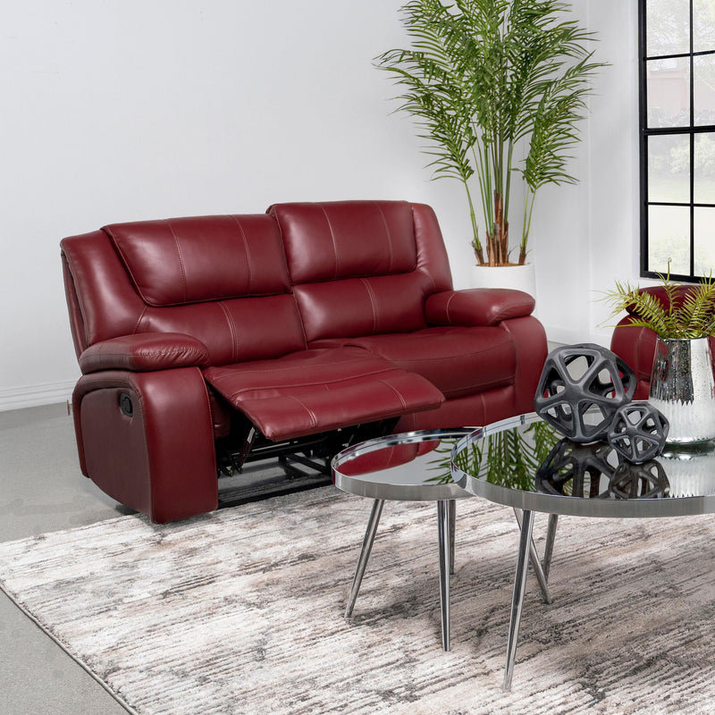 Camila Upholstered Motion Reclining Loveseat Red - 610242