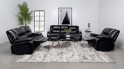 Camila Upholstered Motion Reclining Sofa Black - 610244