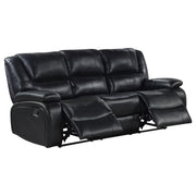 Camila Upholstered Motion Reclining Sofa Black - 610244
