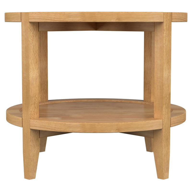 Camillo 2-piece Round Coffee and End Table Set Maple  - 709698-S2