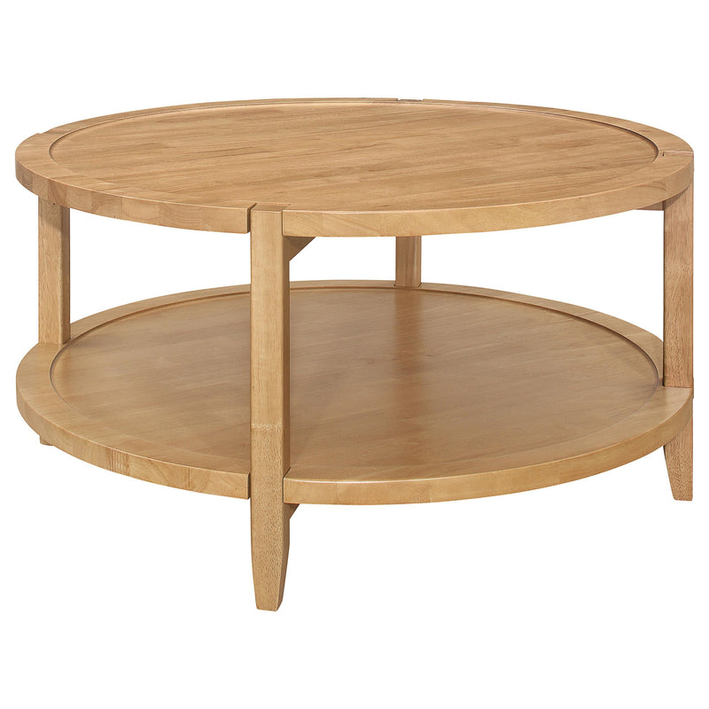 Camillo 3-piece Round Coffee and End Table Set Maple  - 709698-S3