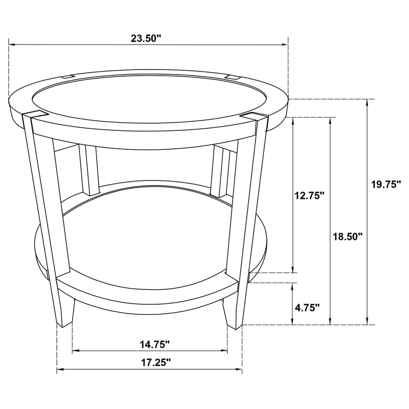 Camillo Round Solid Wood Side End Table Maple Brown - 709697