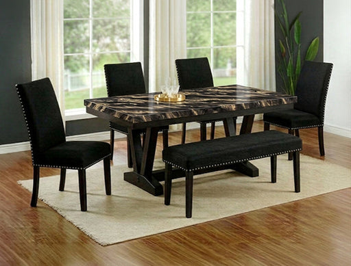 Canden Faux Marble Dining Tbl Gdbk - 1318GBK-T-4072