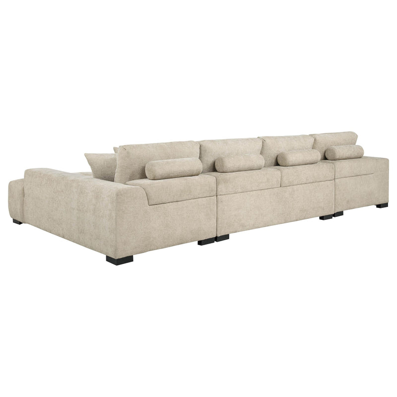 Cannella U-Shaped Double Chaise Upholstered Sectional Sofa Beige - 500350