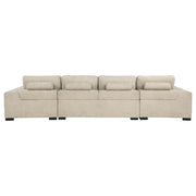Cannella U-Shaped Double Chaise Upholstered Sectional Sofa Beige - 500350