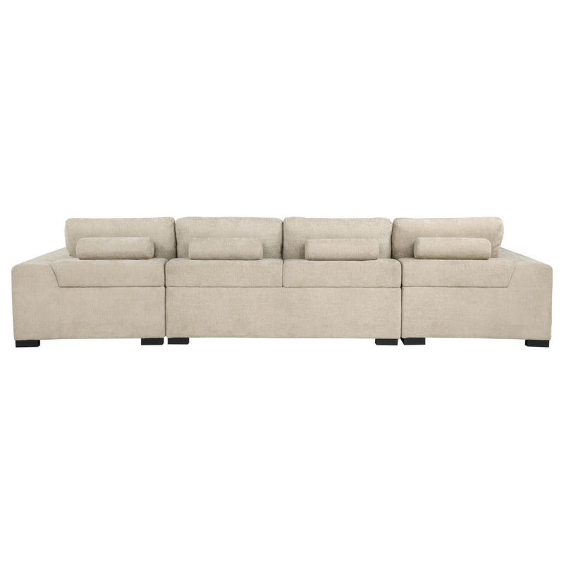 Cannella U-Shaped Double Chaise Upholstered Sectional Sofa Beige - 500350