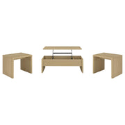 Canoga 3-piece Lift Top Cocktail Coffee Table Set Light Oak - 706348-S3