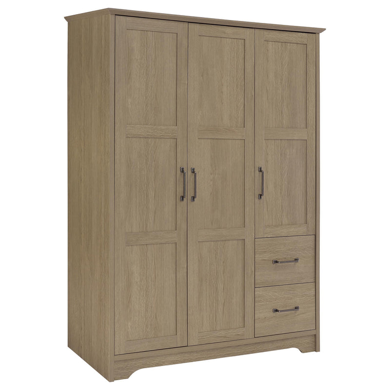 Canova 3-door Bedroom Wardrobe Storage Cabinet Armoire Latte - 950445