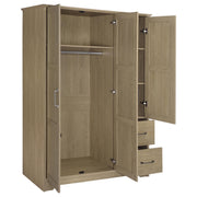 Canova 3-door Bedroom Wardrobe Storage Cabinet Armoire Latte - 950445