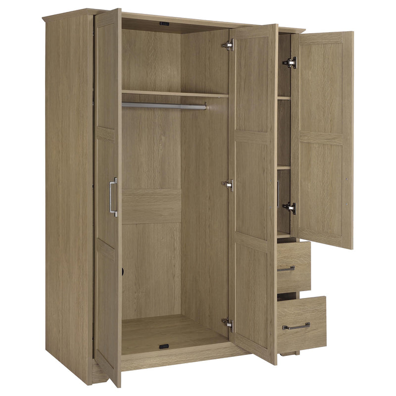 Canova 3-door Bedroom Wardrobe Storage Cabinet Armoire Latte - 950445