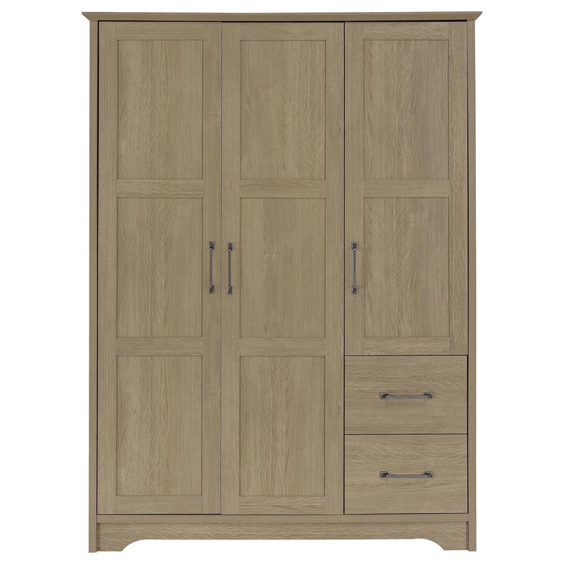 Canova 3-door Bedroom Wardrobe Storage Cabinet Armoire Latte - 950445