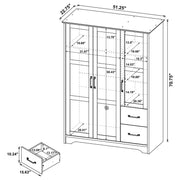 Canova 3-door Bedroom Wardrobe Storage Cabinet Armoire Latte - 950445