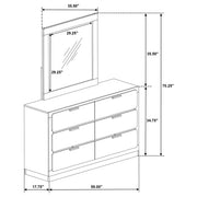 Caraway 6-drawer Dresser with Mirror Black - 224783M