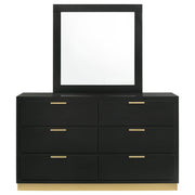 Caraway 6-drawer Dresser with Mirror Black - 224783M