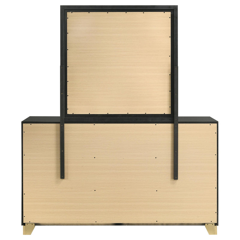 Caraway 6-drawer Dresser with Mirror Black - 224783M