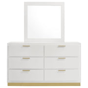 Caraway 6-drawer Dresser with Mirror White - 224773M