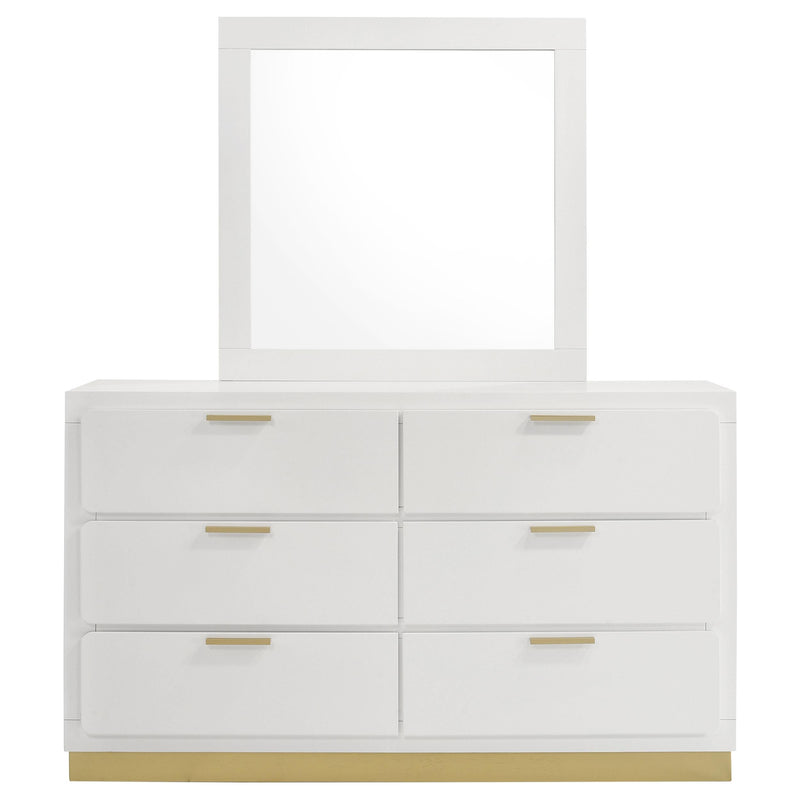 Caraway 6-drawer Dresser with Mirror White - 224773M