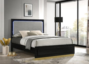 Caraway Wood California King LED Panel Bed Black - 224781KW