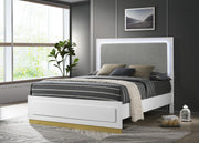 Caraway Wood California King LED Panel Bed White - 224771KW