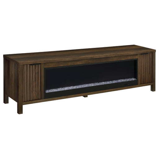 Carey 79-inch TV Stand Fireplace Media Console Dark Pine - 722823
