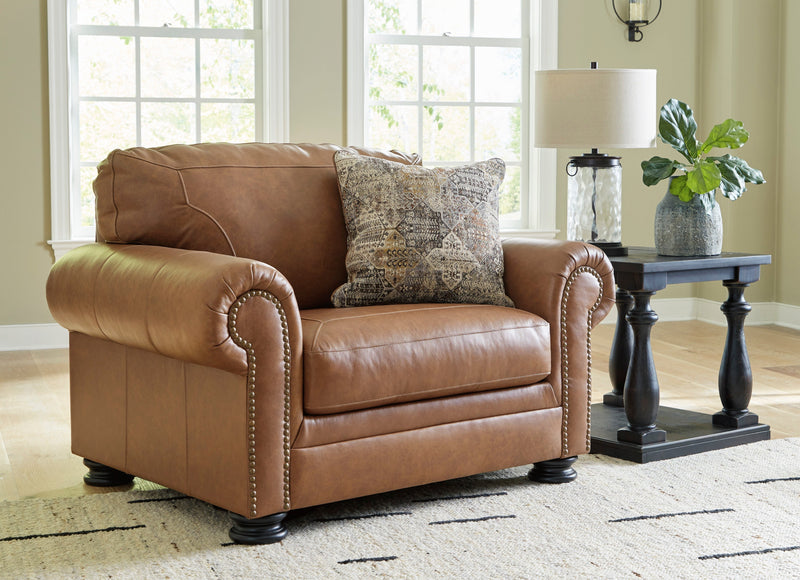 Carianna Caramel Leather Living Room Set - Lara FurnitureLiving Room Set