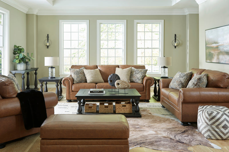 Carianna Caramel Leather Living Room Set - Lara FurnitureLiving Room Set