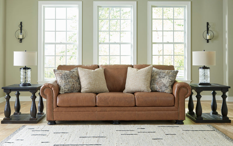 Carianna Caramel Leather Living Room Set - Lara FurnitureLiving Room Set