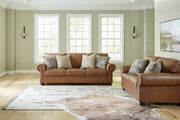 Carianna Caramel Leather Living Room Set - Lara FurnitureLiving Room Set
