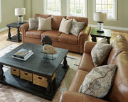 Carianna Caramel Leather Living Room Set - Lara FurnitureLiving Room Set